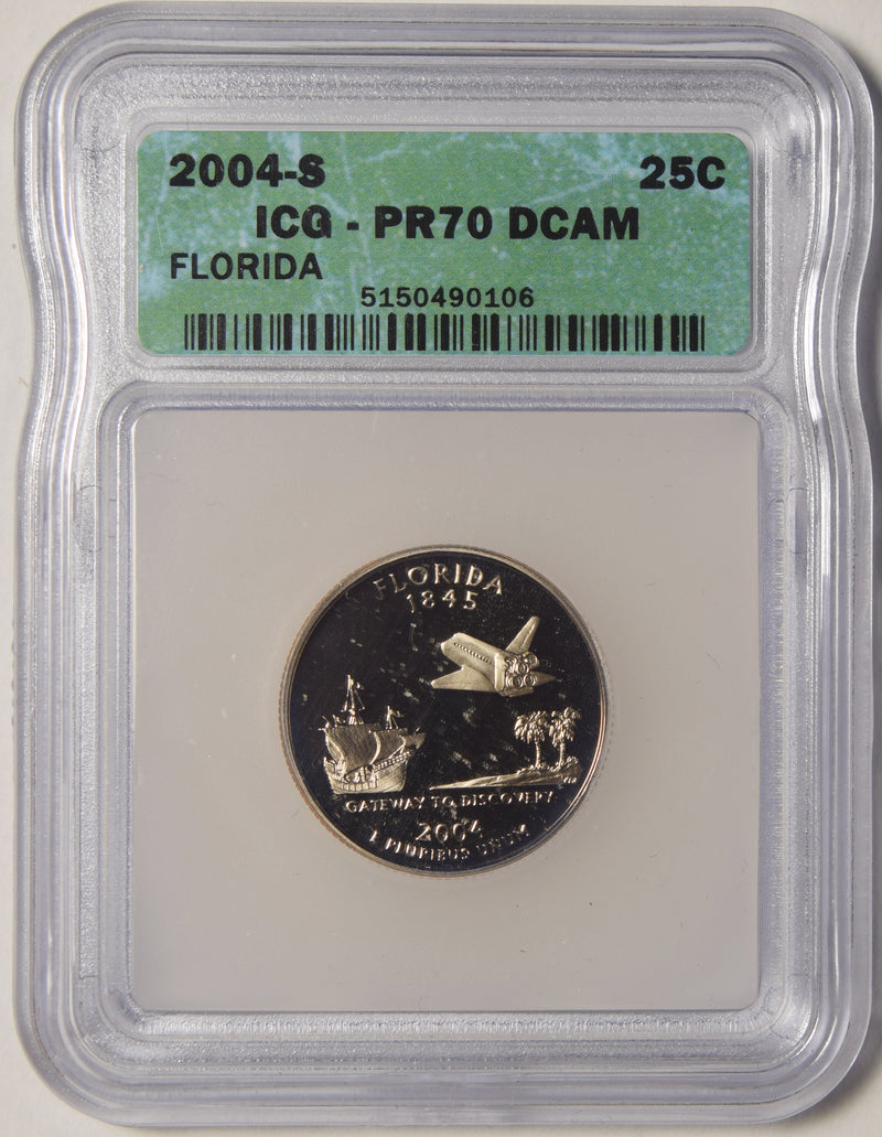 2004-S Florida State Quarter . . . . ICG PR-70 DCAM