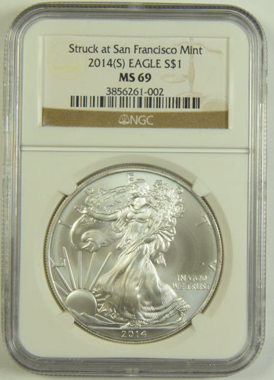 2014(S) Silver Eagle NGC MS-69 Struck at San Francisco Mint