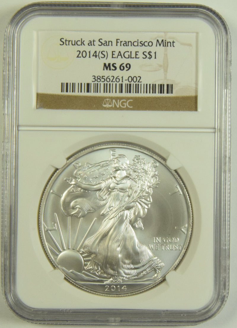 2014(S) Silver Eagle NGC MS-69 Struck at San Francisco Mint