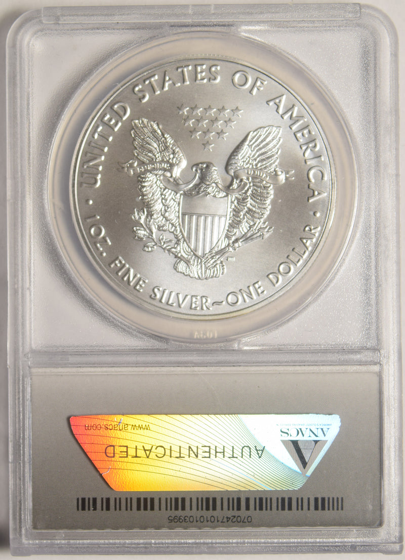 2019 Silver Eagle . . . . ANACS MS-70 First Day of Issue