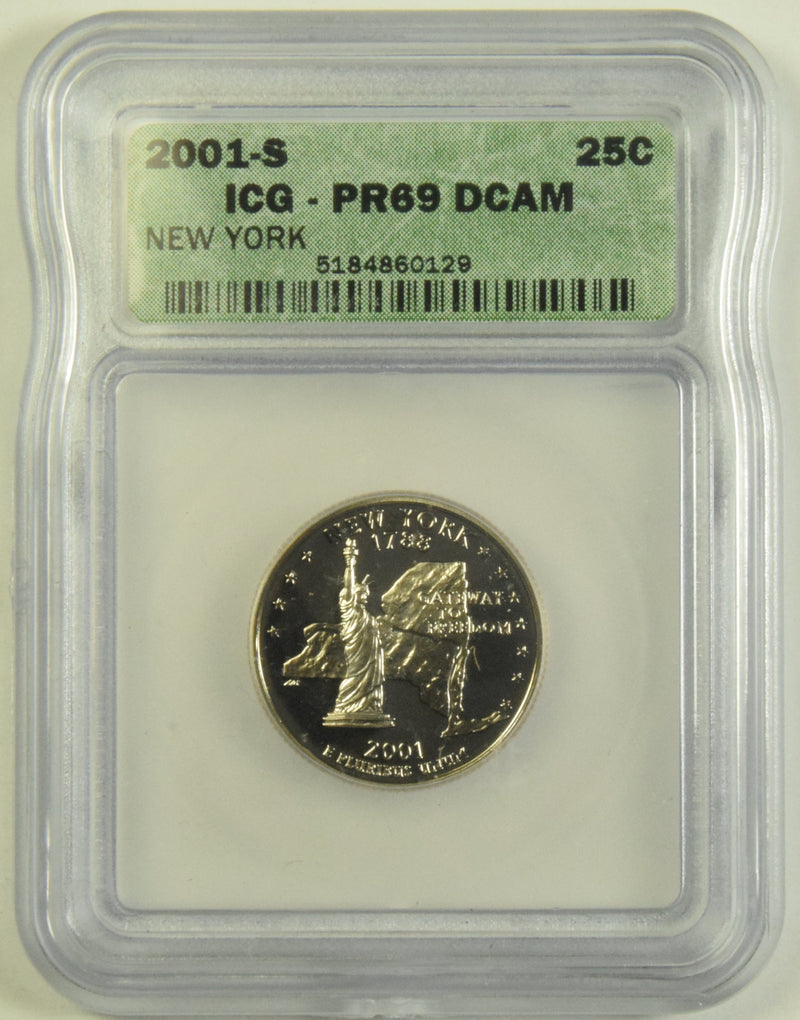 2001-S New York State Quarter ICG PR-69 DCAM