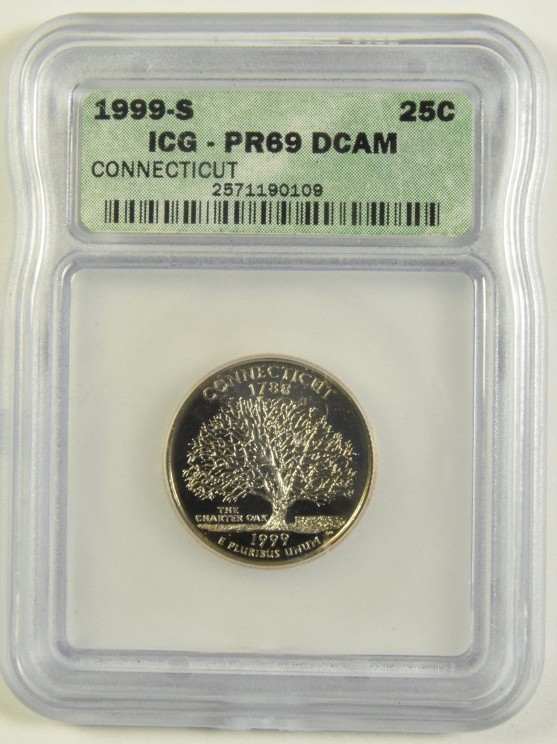 1999-S Connecticut State Quarter ICG PR-69 DCAM