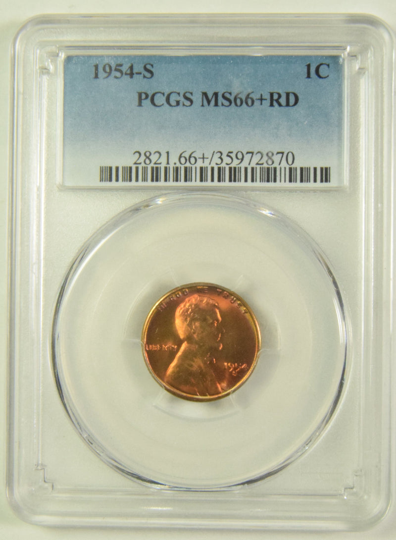 1954-S Lincoln Cent PCGS MS66+ RD