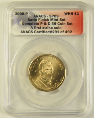 2009-P Harrison Presidential Dollar ANACS SP-69 First Strike