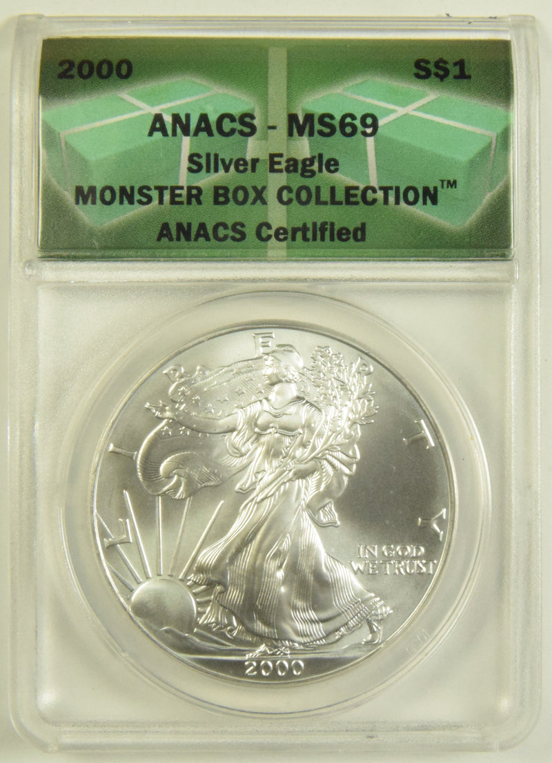 2000 Silver Eagle . . . . ANACS MS-69 Monster Box Collection