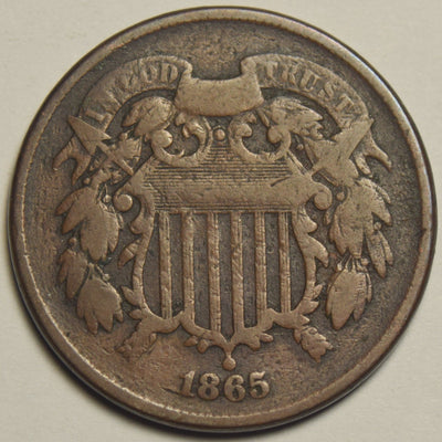 1865 Two Cent Piece Very Good
