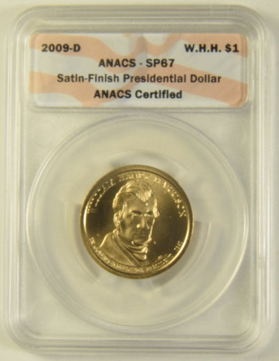 2009-D Harrison Presidential Dollar ANACS SP-67