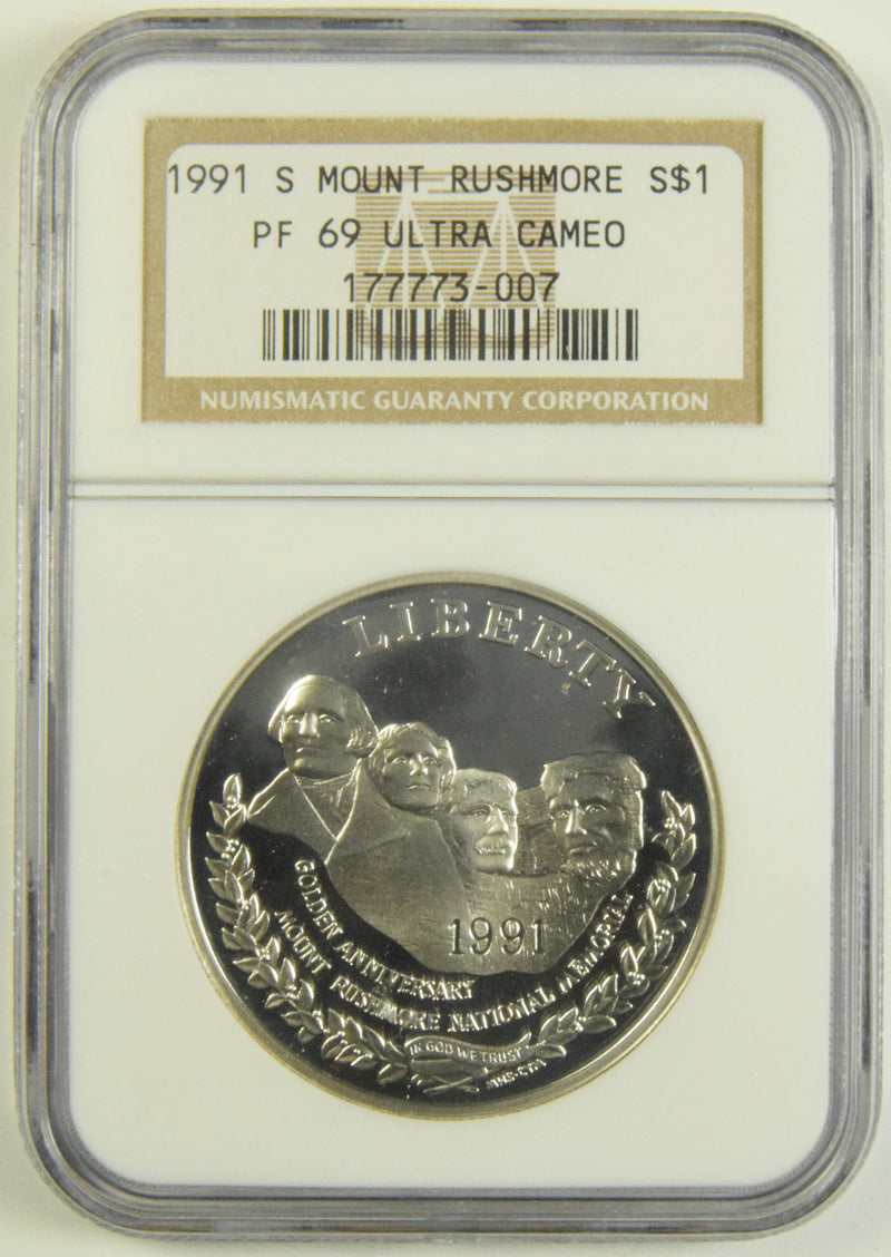 1991-S Mount Rushmore Silver Dollar . . . . NGC PF-69 Ultra Cameo