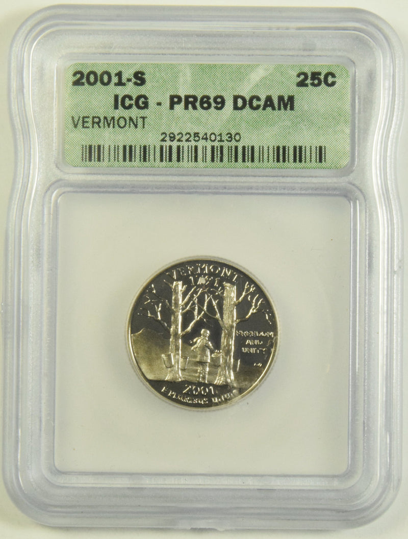 2001-S Vermont State Quarter ICG PR-69 DCAM
