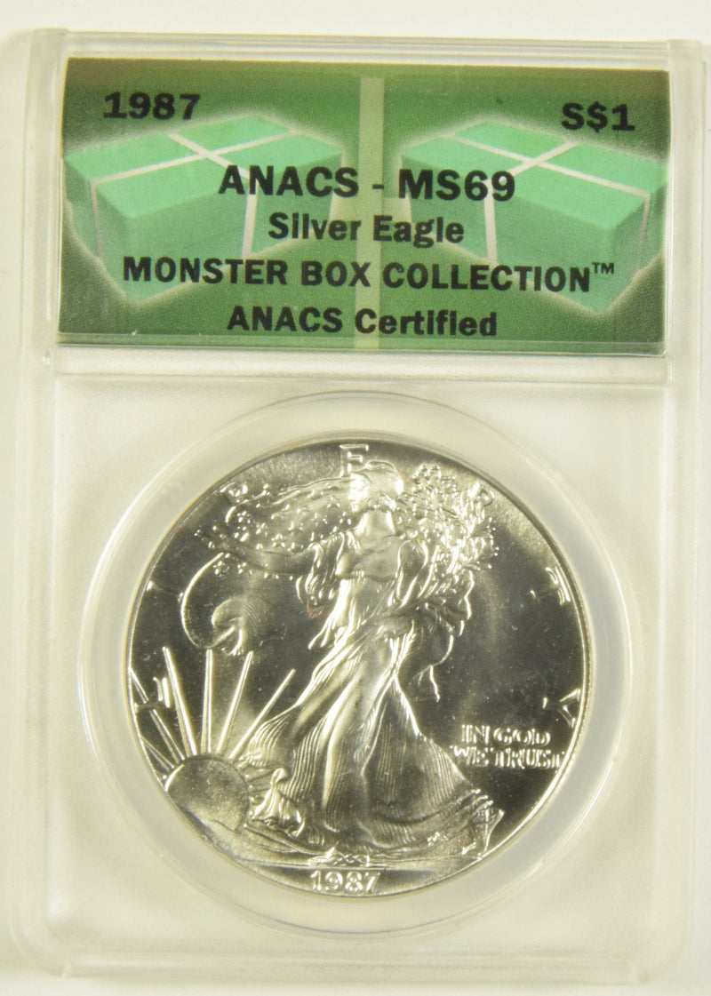 1987 Silver Eagle ANACS MS-69 Monster Box Collection