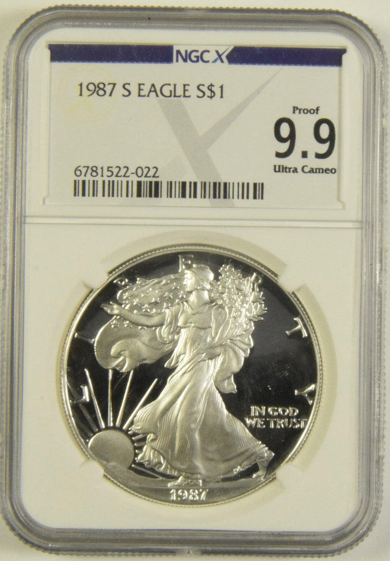 1987-S Silver Eagle NGCX Proof 9.9 Ultra Cameo