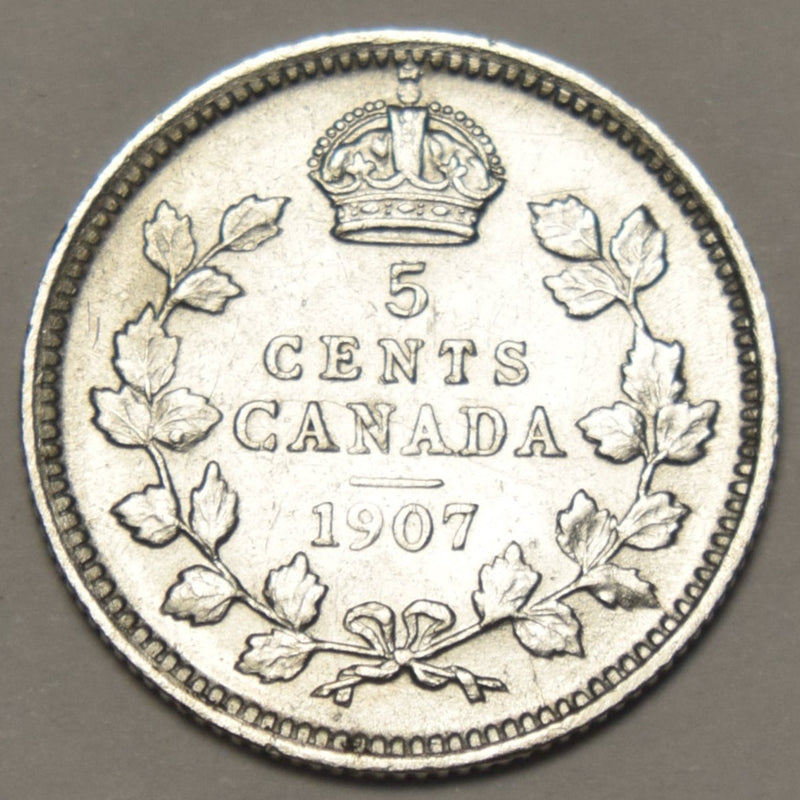 1907 Canadian Five Cents . . . . XF/AU