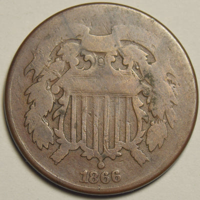 1866 Two Cent Piece Very Good