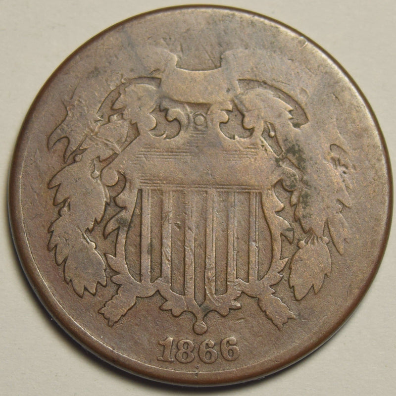 1866 Two Cent Piece Very Good