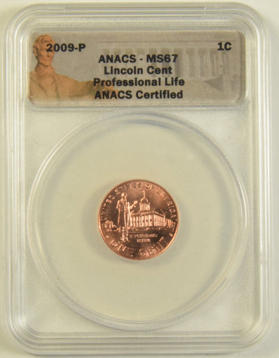 2009 Professional Life Lincoln Cent ANACS MS-67