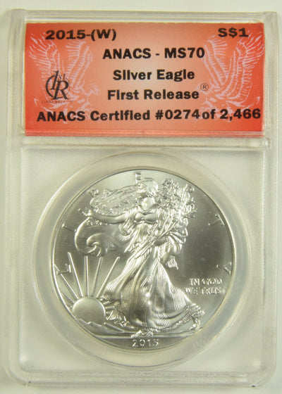 2015 (W) Silver Eagle ANACS MS-70 First Release