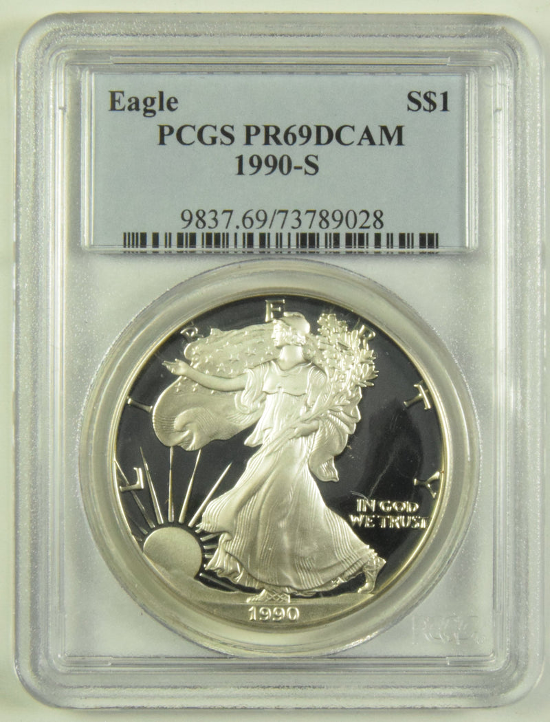 1990-S Silver Eagle PCGS PR-69 DCAM