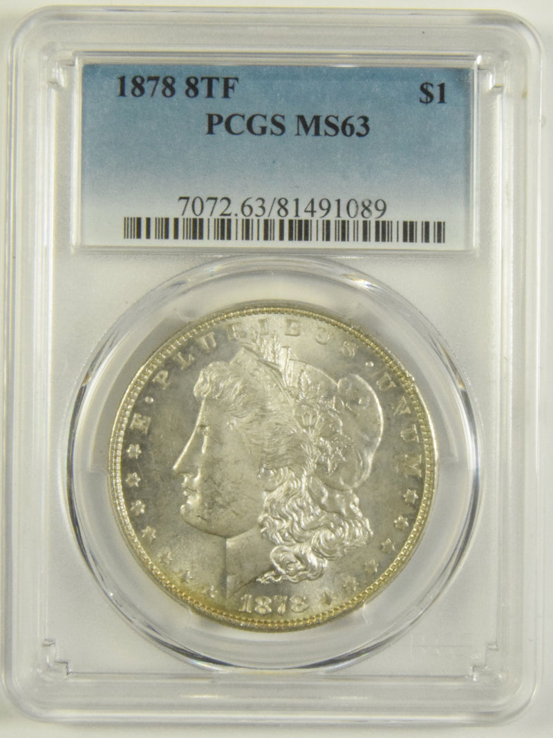 1878 8TF Morgan Dollar PCGS MS-63