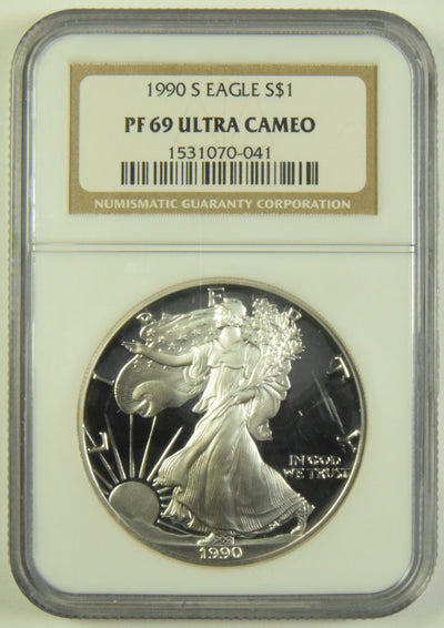 1990-S Silver Eagle NGC PR-69 Ultra Cameo