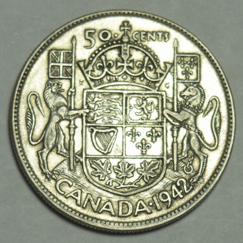 1942 Canadian Half Choice About Uncirculated