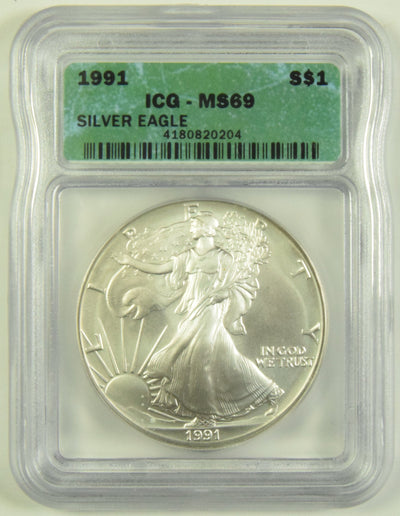 1991 Silver Eagle ICG MS-69