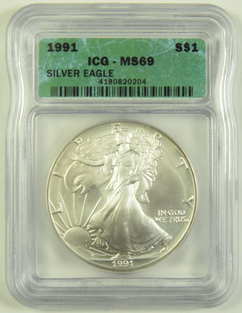 1991 Silver Eagle ICG MS-69