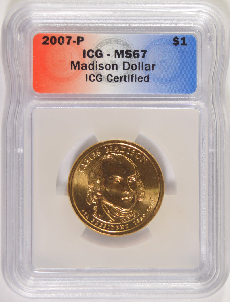 2007-P Madison Presidential Dollar ICG MS-67