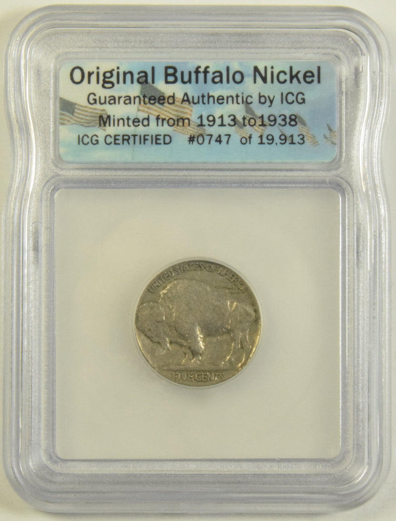 Original Buffalo Nickel (1913 to 1938) ICG Guaranteed Authentic