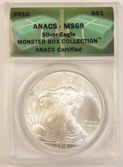 2010 Silver Eagle ANACS MS-69 Monster Box Collection