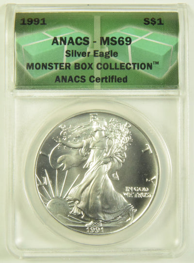 1991 Silver Eagle ANACS MS-69 Monster Box Collection
