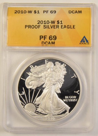 2010-W Silver Eagle ANACS PF-69 DCAM