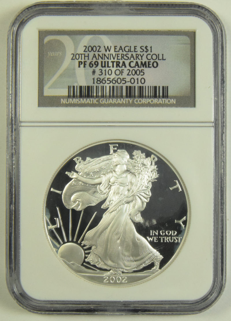 2002-W Silver Eagle . . . . NGC PF-69 Ultra Cameo 20th Anniversary Collection