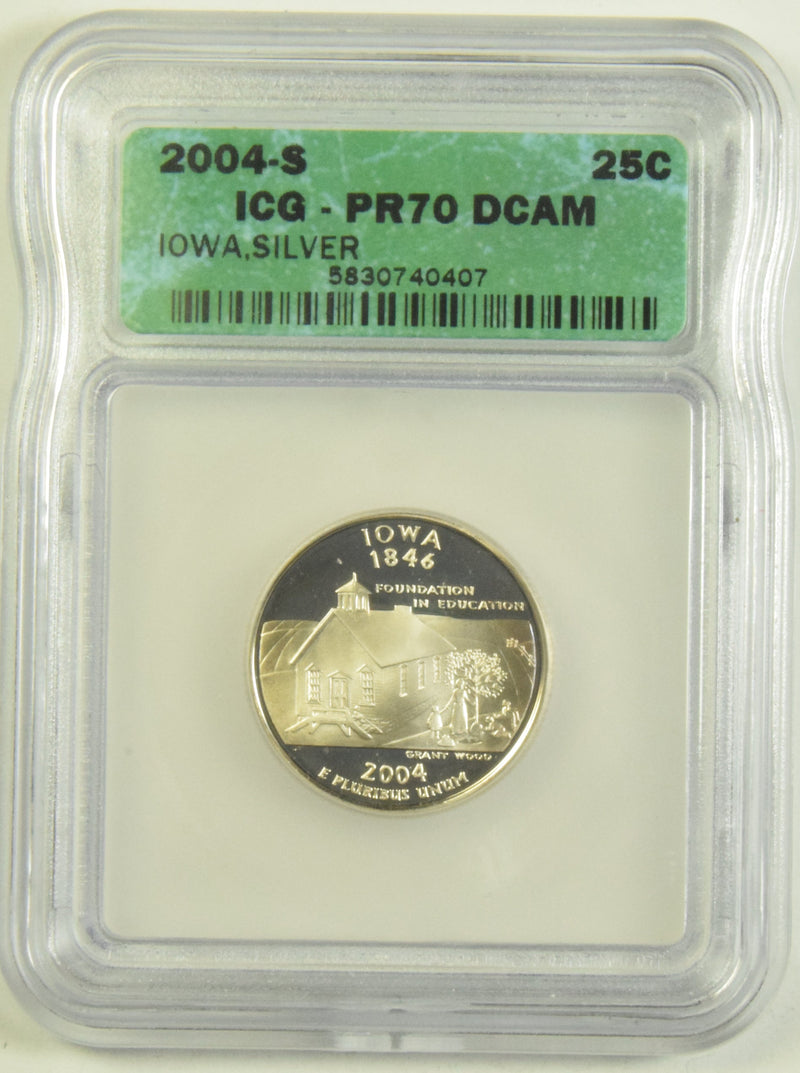 2004-S Iowa Silver State Quarter ICG PR-70 DCAM