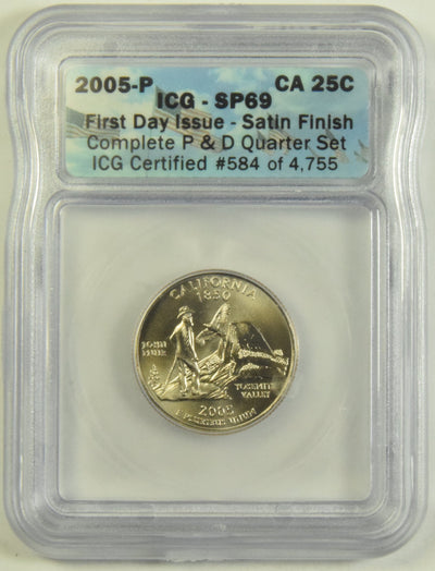 2005 California State Quarter ICG SP-69 First Day of Issue Satin Finish