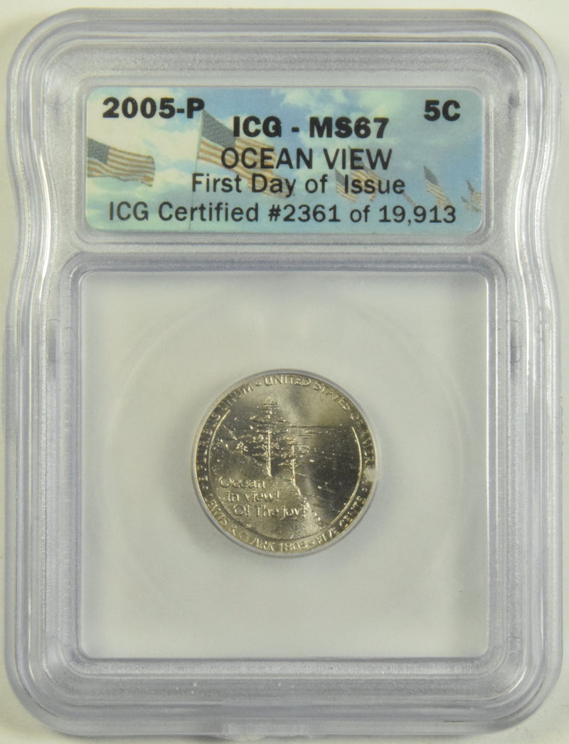 2005-P Ocean In View Jefferson Nickel  . . . . ICG MS-67 First Day of Issue