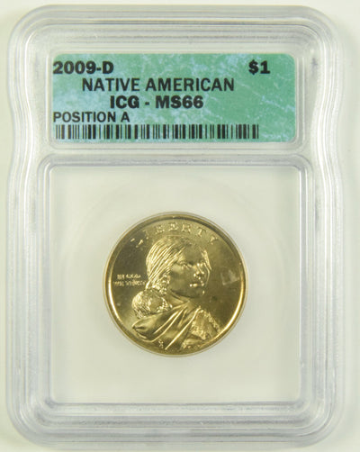 2009-D Native American Dollar ICG MS-66 Position A