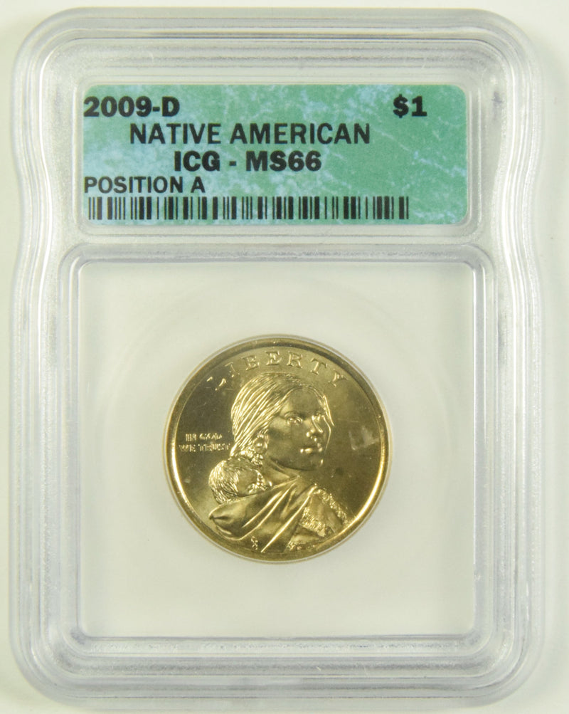 2009-D Native American Dollar ICG MS-66 Position A