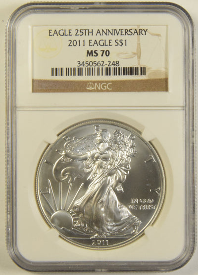 2011 Silver Eagle NGC MS-70 Eagle 25th Anniversary