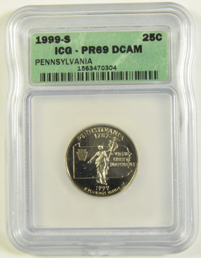 1999-S Pennsylvania State Quarter ICG PR-69 DCAM