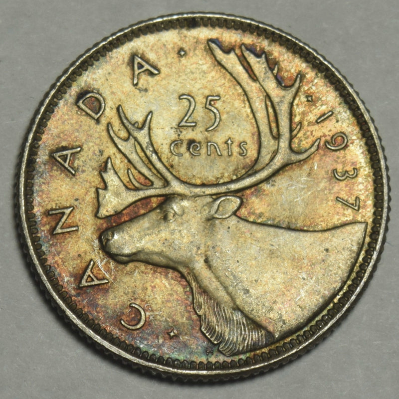 1937 Canadian Quarter . . . . Select BU Toned
