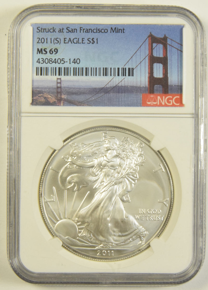 2011 (S) Silver Eagle NGC MS-69 Struck at San Francisco Mint