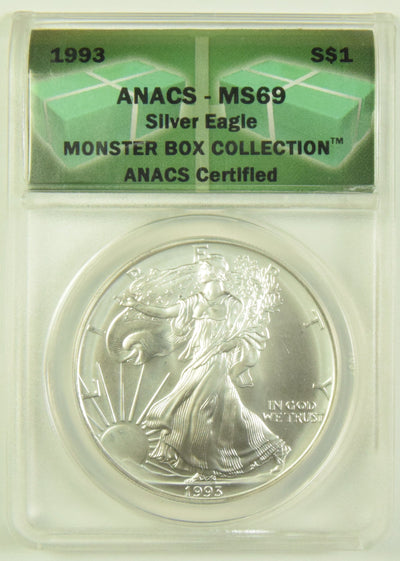 1993 Silver Eagle ANACS MS-69 Monster Box Collection