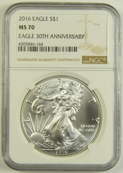 2016 Silver Eagle NGC MS-70 Eagle 30th Anniversary