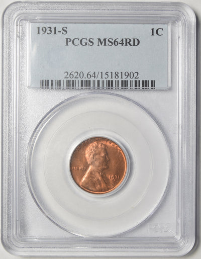 1931-S Lincoln Cent . . . . PCGS MS-64 RD