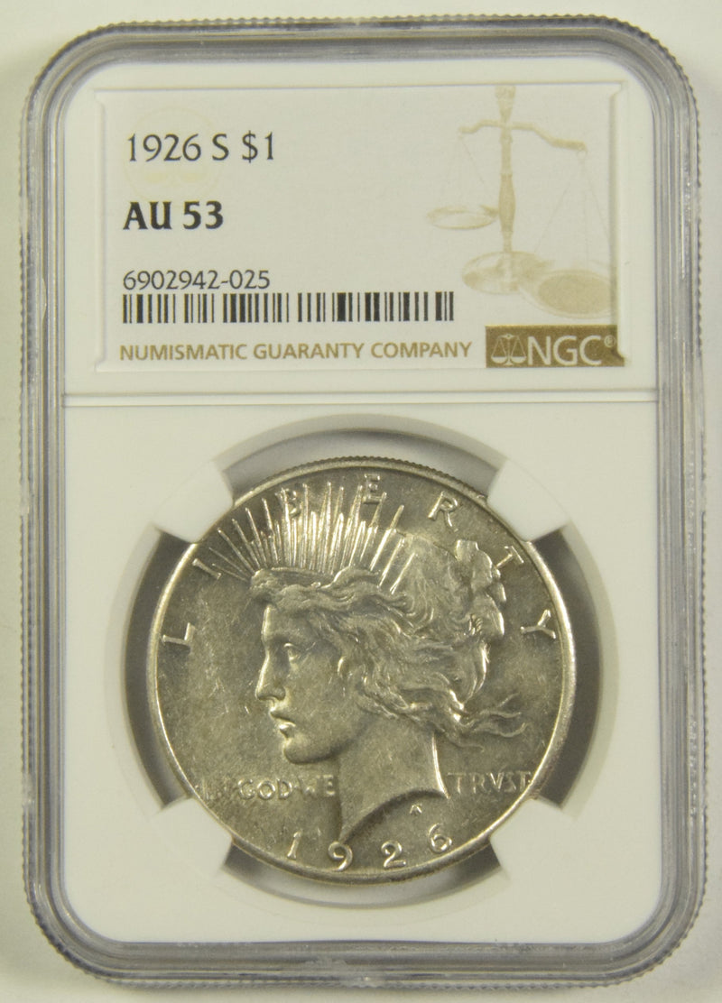 1926-S Peace Dollar NGC AU-53