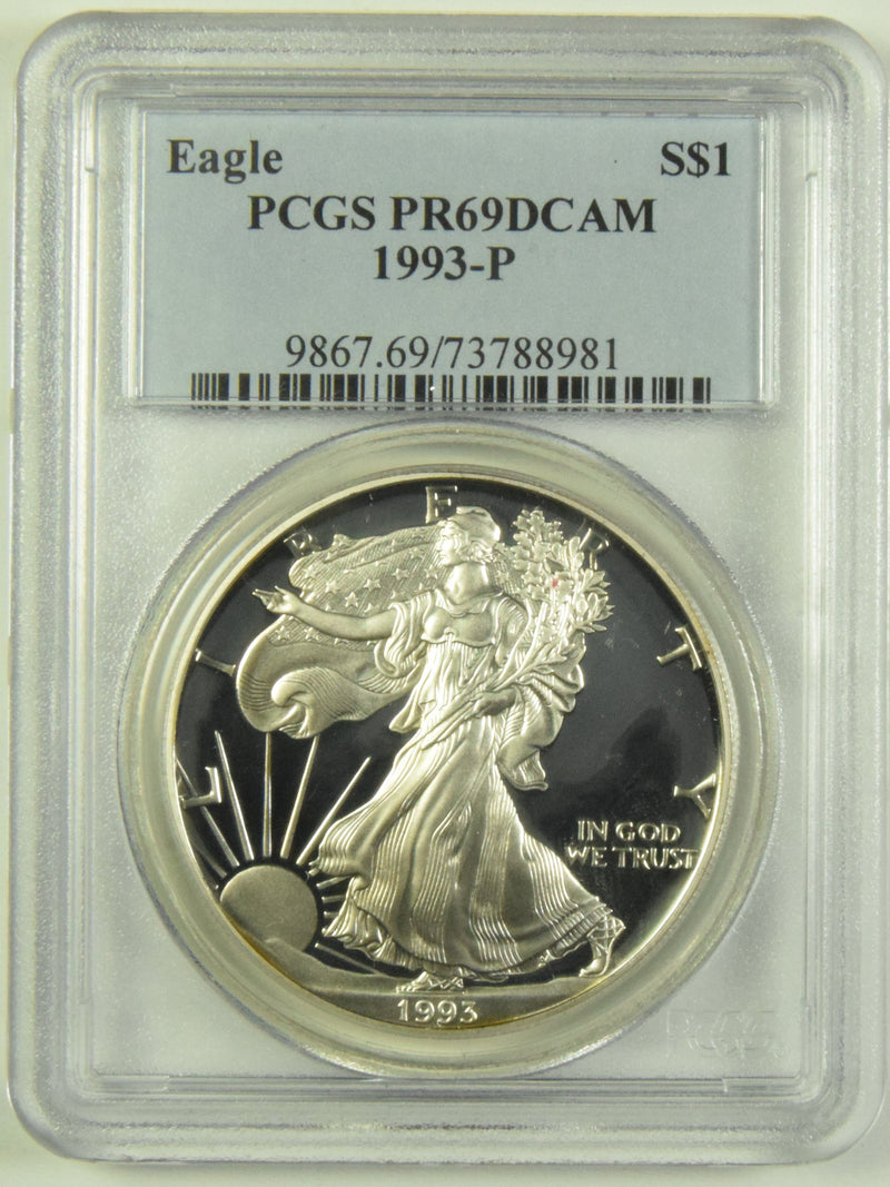 1993-P Silver Eagle PCGS PR-69 DCAM