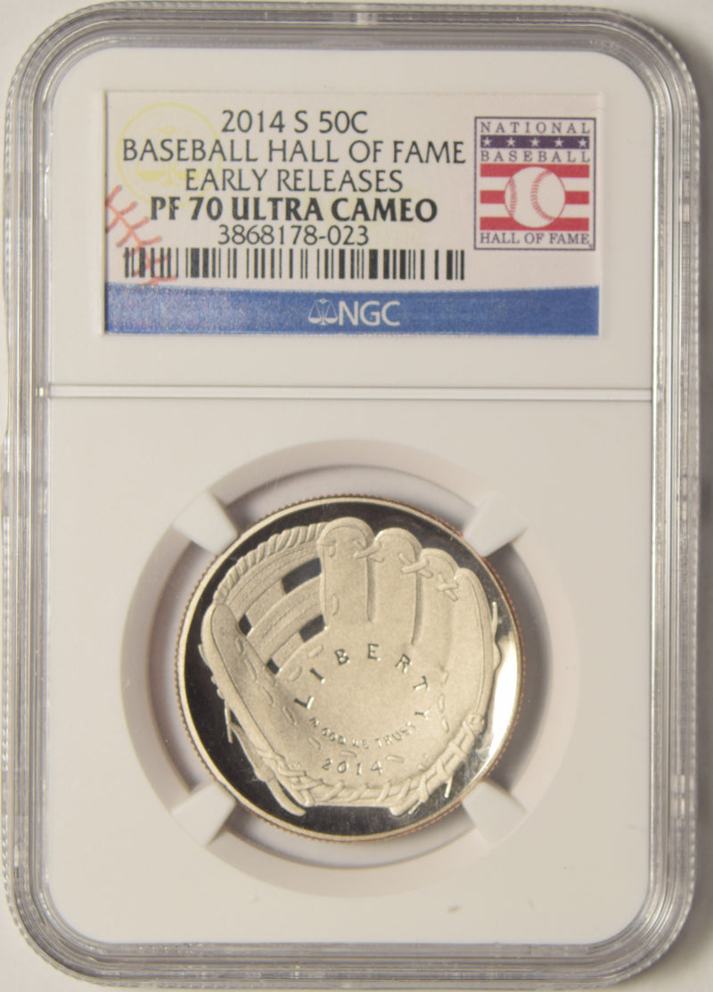 2014-S Baseball Hall of Fame Silver Commemorative Half . . . . NGC PF-70 Ultra Cameo Early Releases