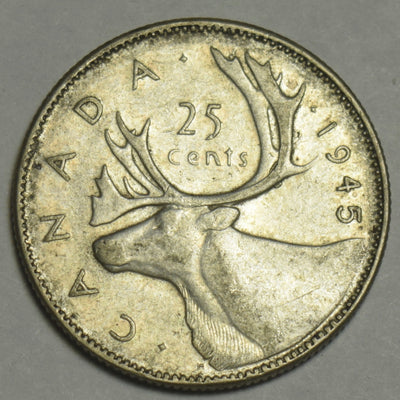 1945 Canadian Quarter Choice About Uncirculated