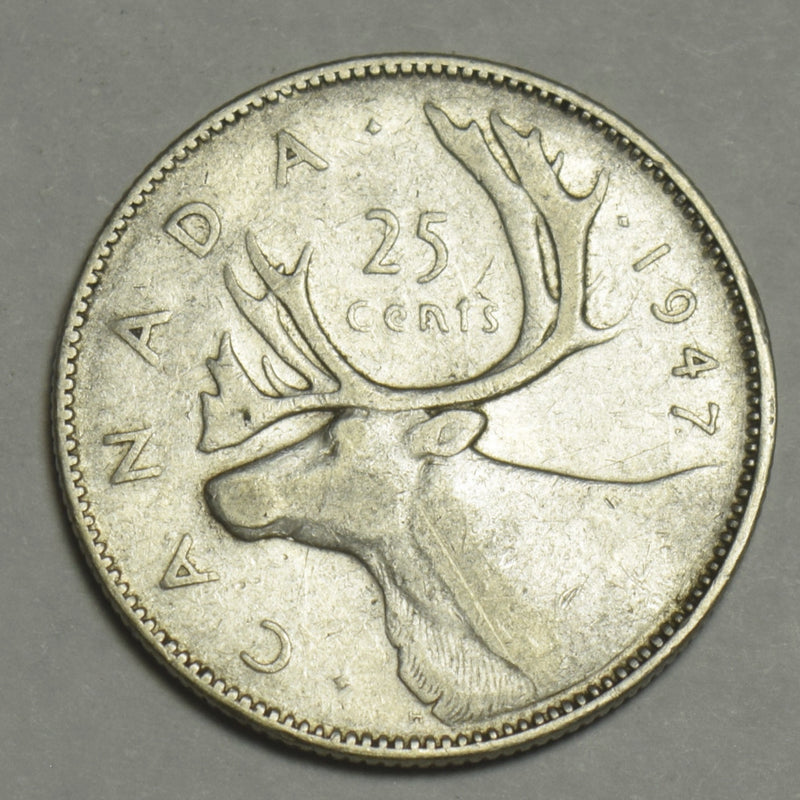 1947 Dot Canadian Quarter . . . . Fine