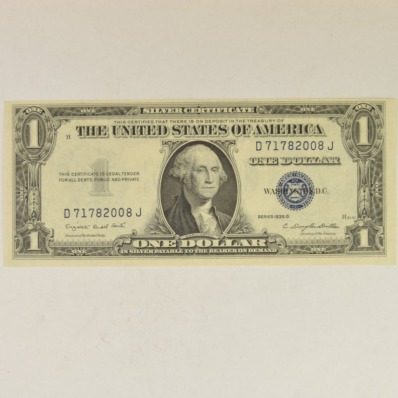 $1.00 1935 G Silver Certificate Motto . . . . Gem Crisp Uncirculated